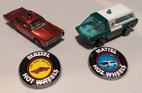 Hot wheels Redline - Fire Chief and The Heavyweights Ambulance in Green - 70-72