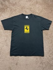 Vintage Ferrari Car Logo 90s Faded Black T Shirt Men’s XL