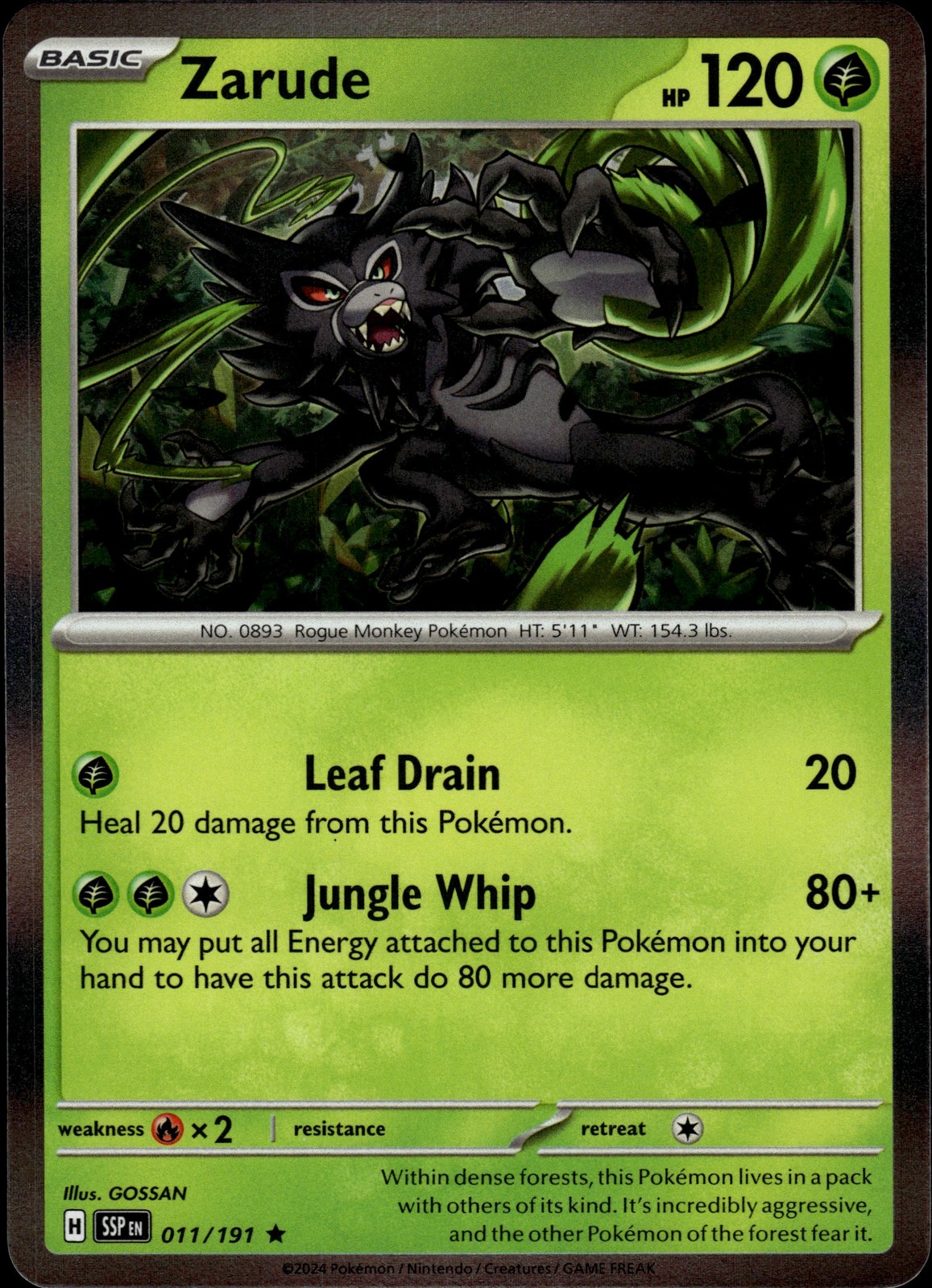 Zarude Rare SV08: Surging Sparks 011/191 LP