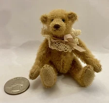 Vintage Miniature Artist Made Fully Jointed Teddy Bear 4”
