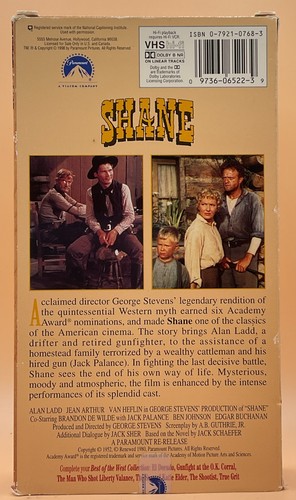 Shane VHS 1952, 1998 Alan Ladd **Buy 2 Get 1 Free** - Bild 2 von 3