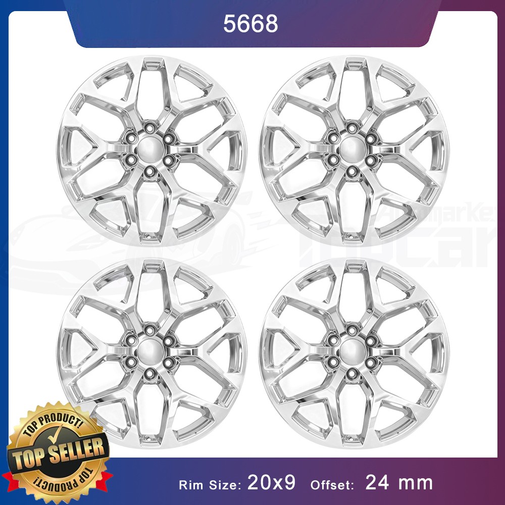 Set of 4 Wheel Chrome 22'' x9 Rim for Escalade GM GMC Denali Yukon 84346103 5668