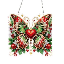Christmas Hanging Diamond Art Kits for Adults, Rhinestone Beads Butterfly