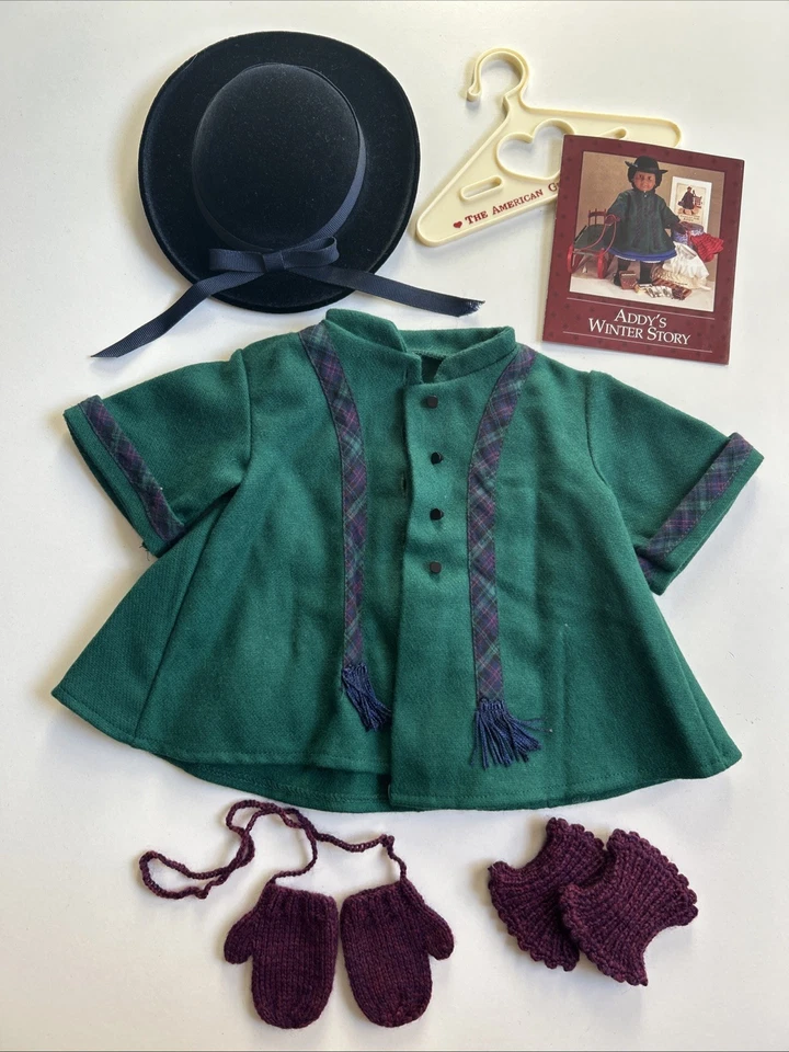 Casaco de inverno American Girl Pleasant Company Addy Walker chapéu derby luvas - Imagem 2 de 4