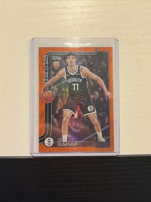 2025-26 Topps Basketball BEN SARAF Orange Tip-Off Foil SP /25 RC #226 Nets