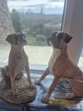 Country Artists Figurine. D. geenty    & another  red boxer dogs