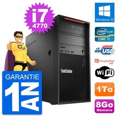 PC tour LENOVO Thinkstation P300 Core i7-4770 RAM 8Go Disc 1To Windows 10 Wifi