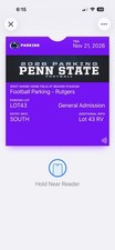 Penn State vs Rutgers RV Lot 43 Parking Pass, Nov 21 2026