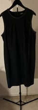 Lauren Ralph Lauren Black Denim Sleeveless Sheath Knee Dress Zip Size 16