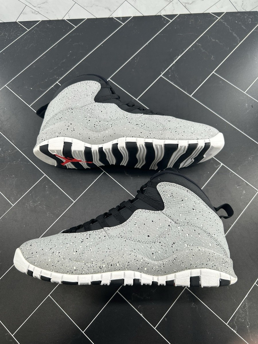 スニーカー Air Jordan 10 Retro 'Cement' Light Smoke Grey 2018 AW 18 Nike Air Jordan 10 Retro Cement Light Smoke Grey Size 10