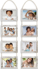 - 4X6 Wall Hanging Picture Frames Collage with 8 Openings - Distressed White, 2