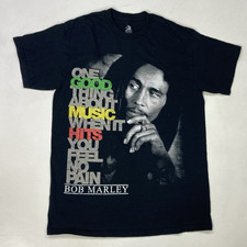 Zion Rootswear Bob Marley Graphic T-shirt Men Medium Black Good Music Hits You