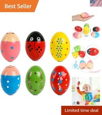 Toddler-Friendly Wood Egg Shakers   6 PCS Musical Toys for Exploration and Fun
