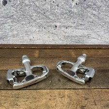 Vintage Shimano Dura-Ace PD-7700 Pedals SPD Clipless Road 9/16 Silver Pair Japan