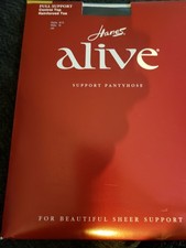 2004 Hanes Alive Full Support Pantyhose Sz B Classic Jet Bk Control Top Vintage