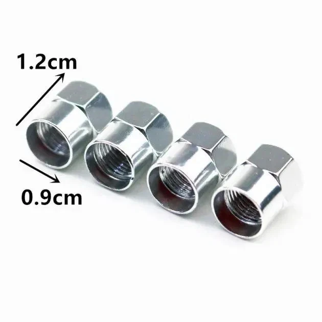 Compatible with BMW 4Pcs Tire Valve Stem Caps Silver Anodized Aluminum Set - Image 4 of 4