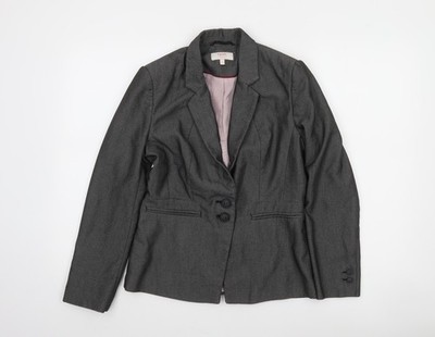Next Petite Damen Blazer Jacke grau zwei Knöpfe Größe 10