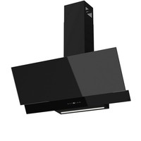 GoodHome AirSensor GHAG90ASBL Black steel & glass Angled Cooker hood (W)89.8cm -