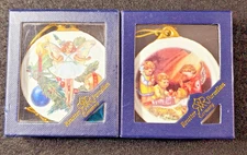 Reutter Porcelain 1 Flower Fairy &  1 M.J. Hummel Silent Night Ornaments MIB