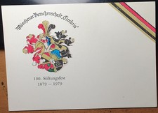 Burschenschaft Cimbria München 100. Stiftungsfest 1979 Wappen  Karte Studentika