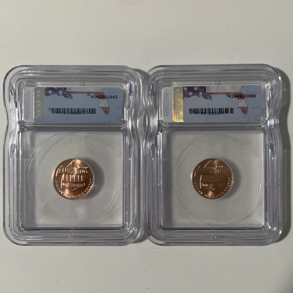 MS67+ & MS67 RD 2025 1C Lincoln Shield Cent Pennies Last Yr Issue Austin Hutto  - Image 2 of 2