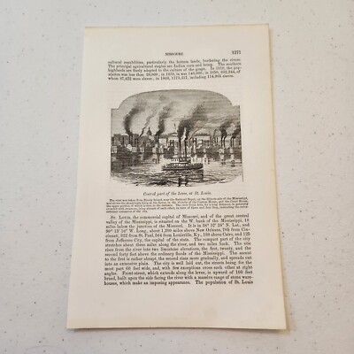 Part of the Levee St Louis Missouri c. 1861 Engraving (261)