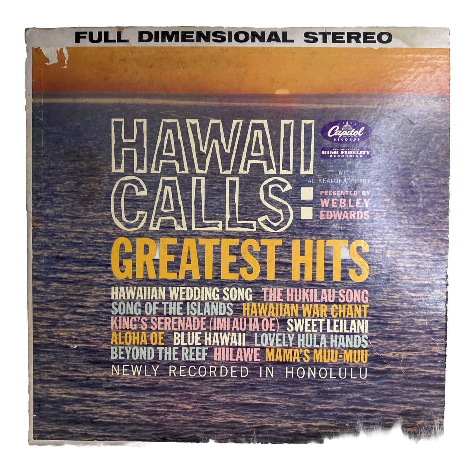 VTG Hawaii Calls Greatest Hits 33 1/3 RPM Record Album by Al Kealoha Perry Capital Records