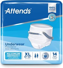 Attends Bariatric Incontinence Briefs Underwear Diapers Ultimate Absorbency XL