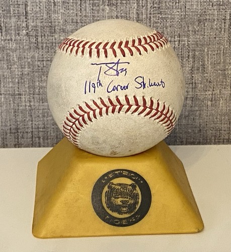 Tarik Skubal Game Used 119th Career Strikeout 6/22/21 Rookie Season Molina Walk