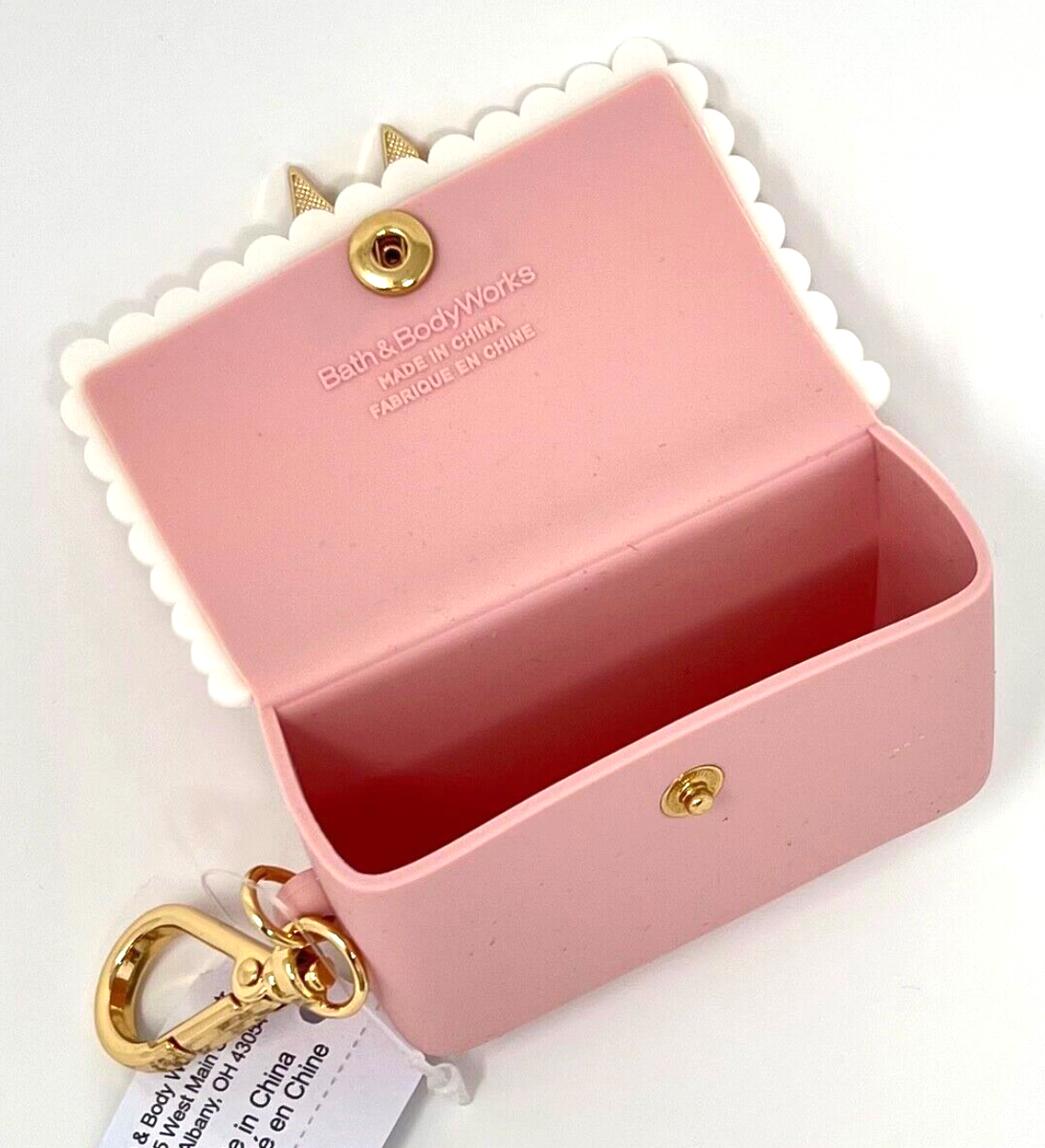 BATH & BODY WORKS PINK BOW SNAP CASE POUCH POCKETBAC HOLDER HAND