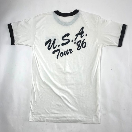 Lee Greenwood STAGE CREW Ringer T Shirt USA Tour 1986 Tee White