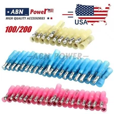 200pcs Heat Shrink Bullet Wire Connectors 22-10AWG Male Female Crimp Terminals