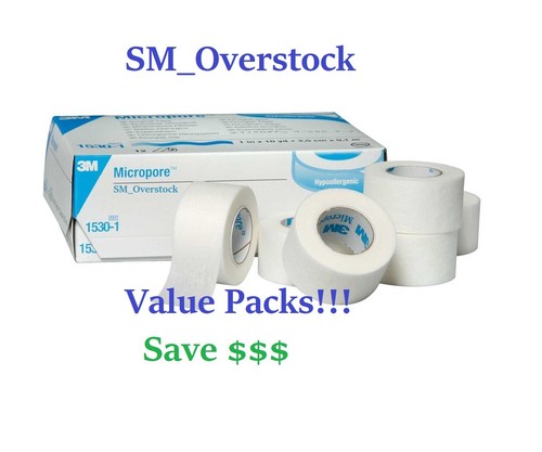 3M Micropore PAPER Surgical Medical Tape 1" x 10 yds 1530-1 ~ 1, 2, 4, 6, 12 - Picture 3 of 8
