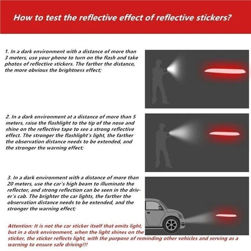 35.2"White Trunk Reflective Stripe Sticker High-Intensity Night Visibility Decal - Picture 11 of 11