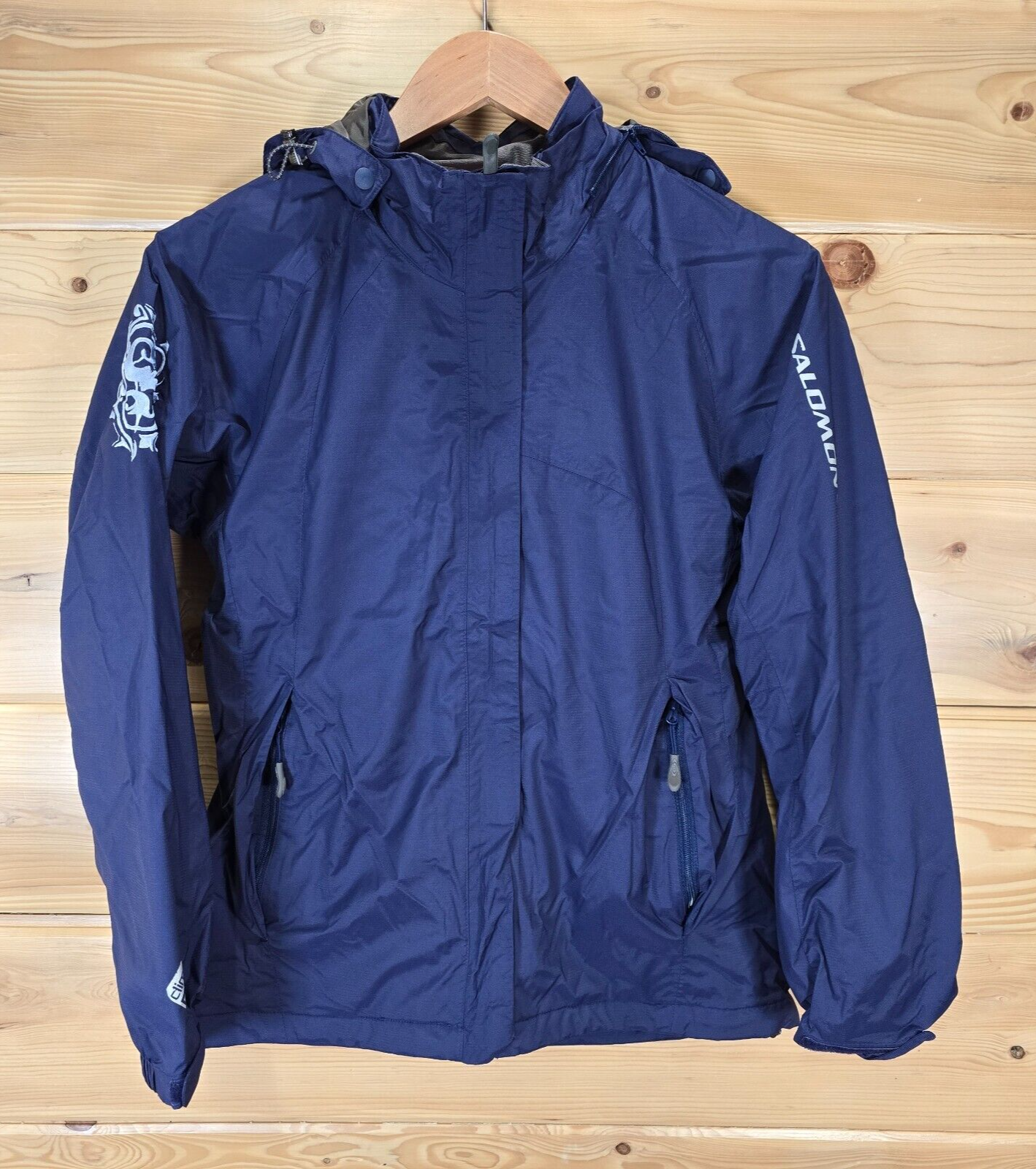 Giacca Salomon Clima Pro Storm donna taglia small full zip soft shell blu con cappuccio