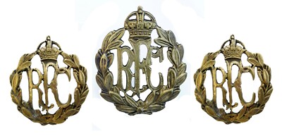 Royal Flying Corps Mützenabzeichen & Halsbänder Messing Metall