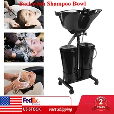 Backwash Shampoo Bowl Basin Sink Unit Rolling Beauty Spa Salon Hair Wash Station