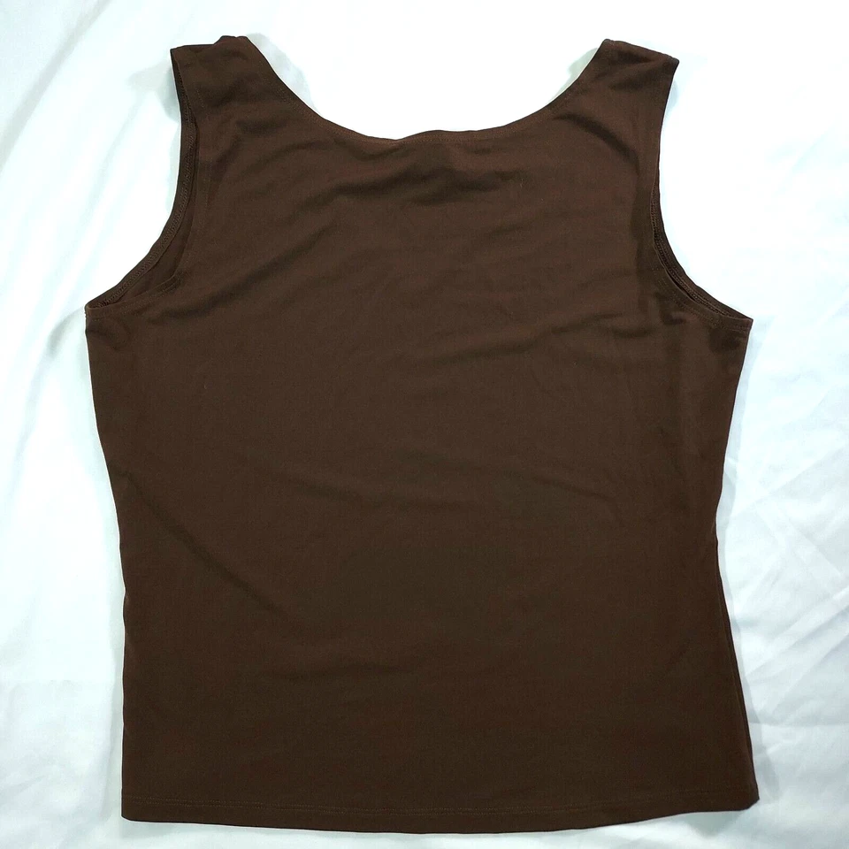 Camiseta sin mangas 'THE LOOK' elegante/negocios vintage años 90 Y2K Randolph Duke marrón cuello en V Foto 3 de 4