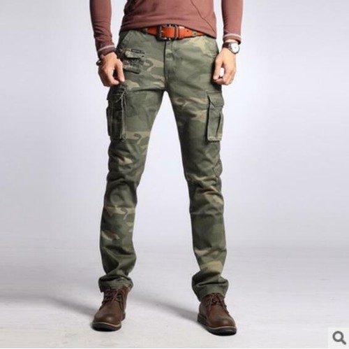 Men Casual Cargo Military Trousers Worker Pants Cotton Slim Fit Pocket Skinny - Picture 41 of 47