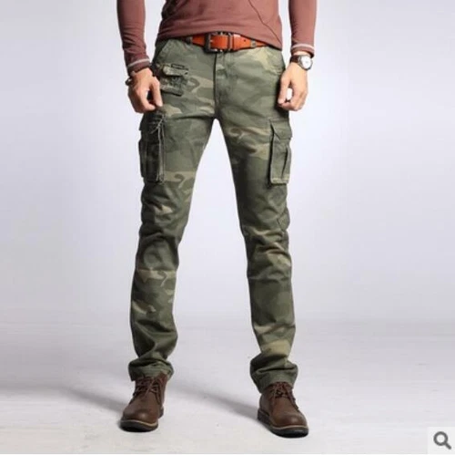 Herren Cargo Militär Hose Arbeiterhose Baumwolle Freizeit Slim Fit Tasche Skinny - Bild 22 von 47