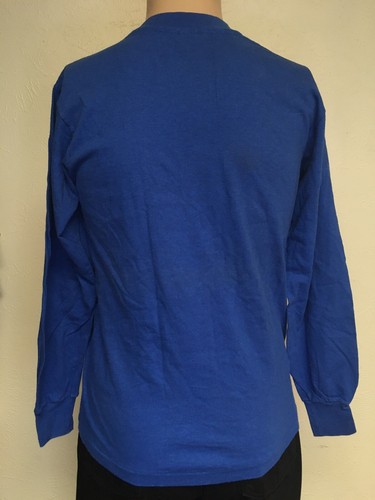 Vintage 80s Basketball Busters Long Sleeve Single Stitch T Shirt Blue USA Made S - Picture 4 of 12