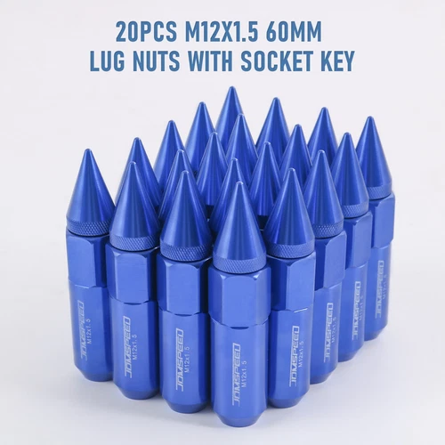 Cap Spiked Racing Wheel Lug Nuts 20PCS M12 x 1.5mm 60mm Arrow Style New - Picture 7 of 66