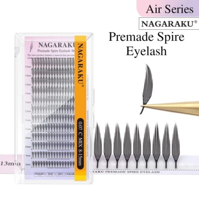 NAGARAKU Premade Spire Eyelash Anime Effekt Soft Plume Flattering Cluster Lashes