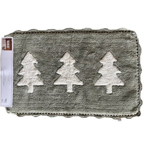 Cupcakes and Cashmere Christmas Tree Bath Rug Mat Non Slip Water