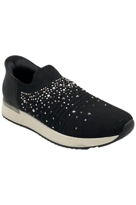 Kenneth Cole REACTION Women's Cameron Jewel Jogger Sneaker - Sparkly Mesh Slip-On With Rhinestones