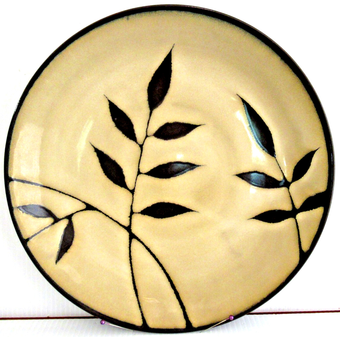 GIBSON ELITE  "MIDNIGHT PALM / 11" DINNER PLATE" ~  **HIGH QUALITY / STONEWARE**