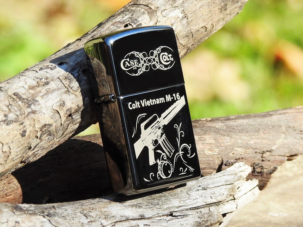 Zippo Lighter - Colt Vietnam M-16 Rifle - Case XX Knives - M16