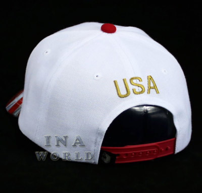 God Bless America Baseball Hat - Camo & Orange