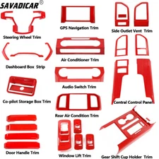 27x Red Interior Full Set Decoration Panel Cover Trims Kit for Ford F150 2015-20