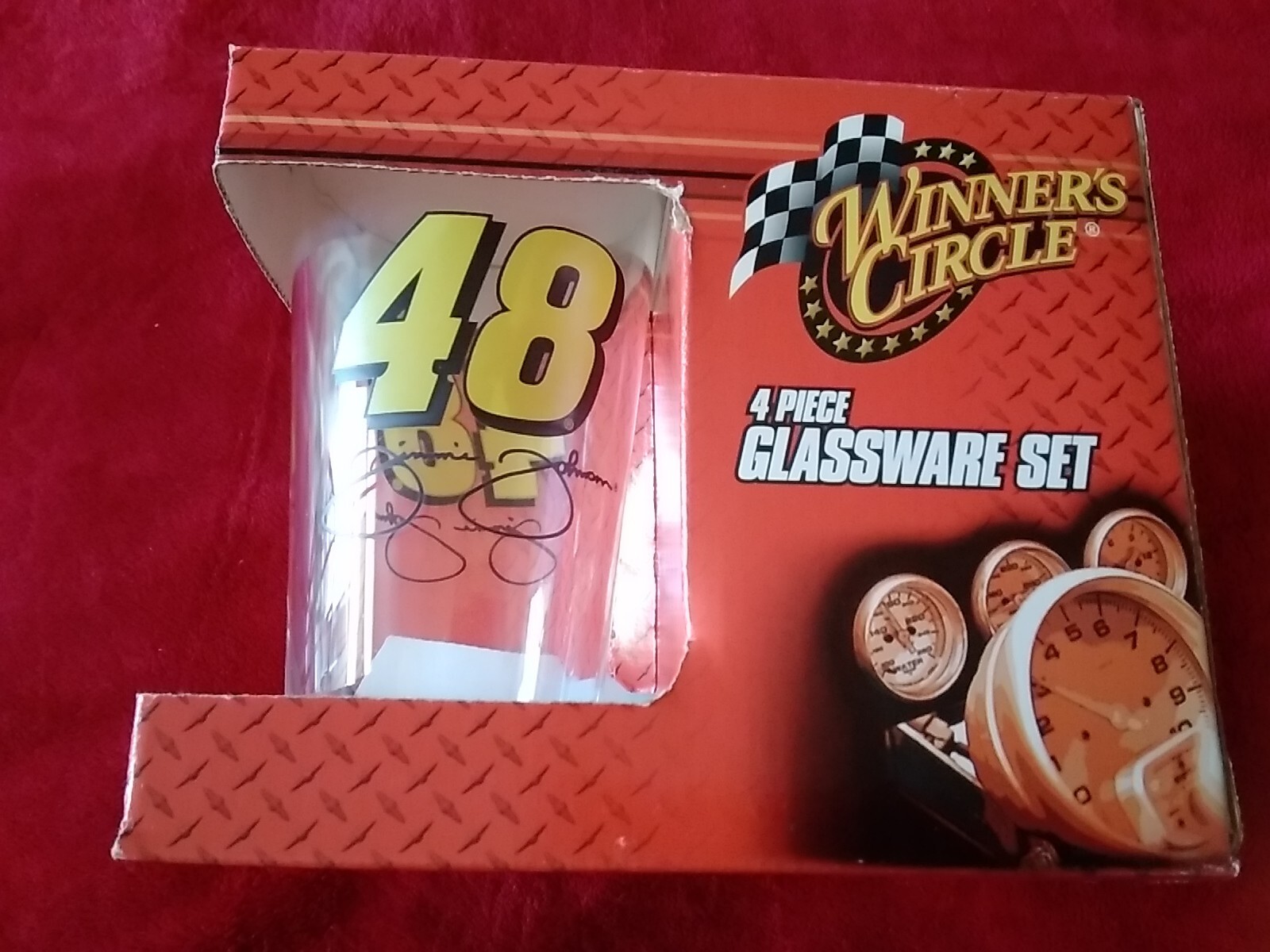 New nascar winners circle 48 jimmy johnson 8 pieces drinking glassware set
